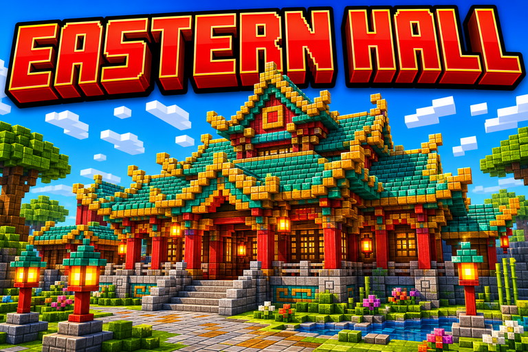 Building in oriental style preview for Minecraft Bedrock