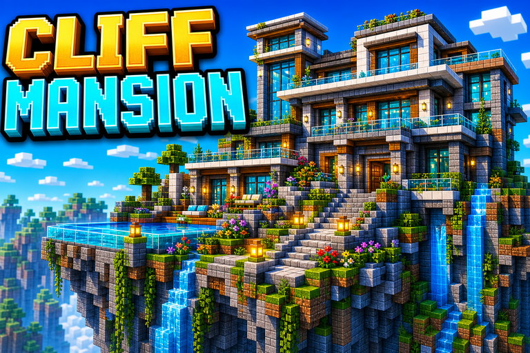 Cliffside Mansion preview for Minecraft Bedrock