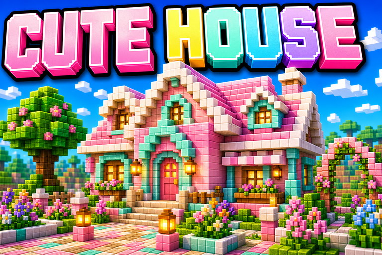 Cute Aesthetic House preview for Minecraft Bedrock