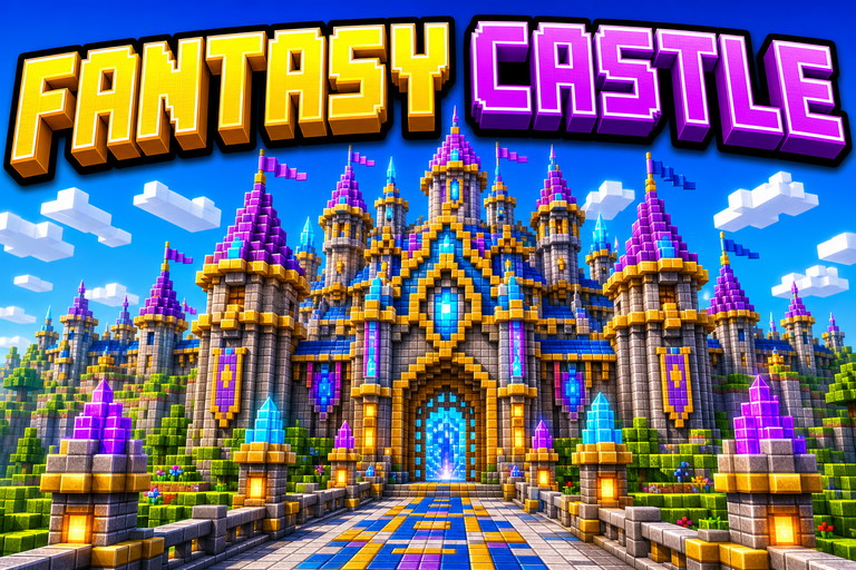 Fantasy Castle Survival Spawn preview for Minecraft Bedrock