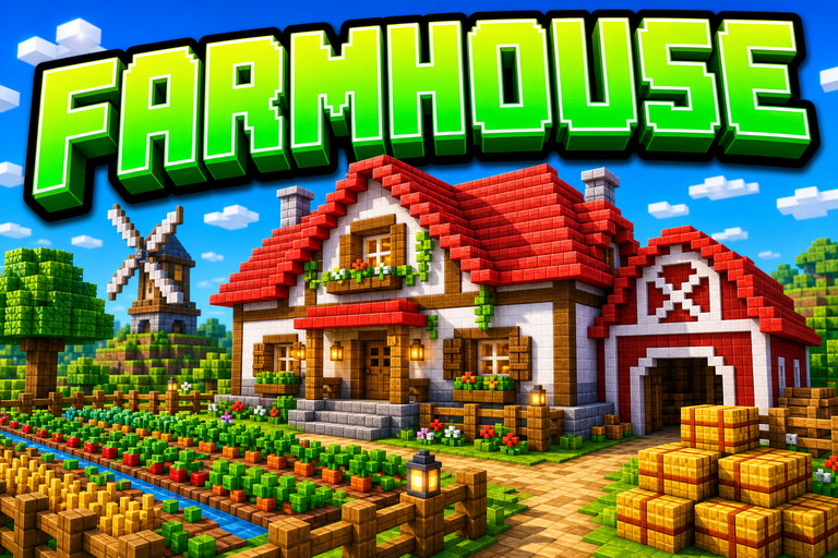 Farmhouse preview for Minecraft Bedrock