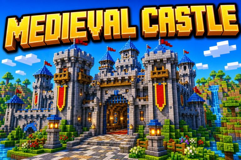 FURNISHED MEDIEVAL CASTLE preview for Minecraft Bedrock
