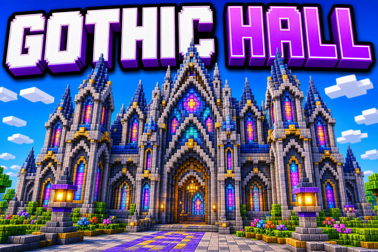 Gothic Cathedral preview for Minecraft Bedrock