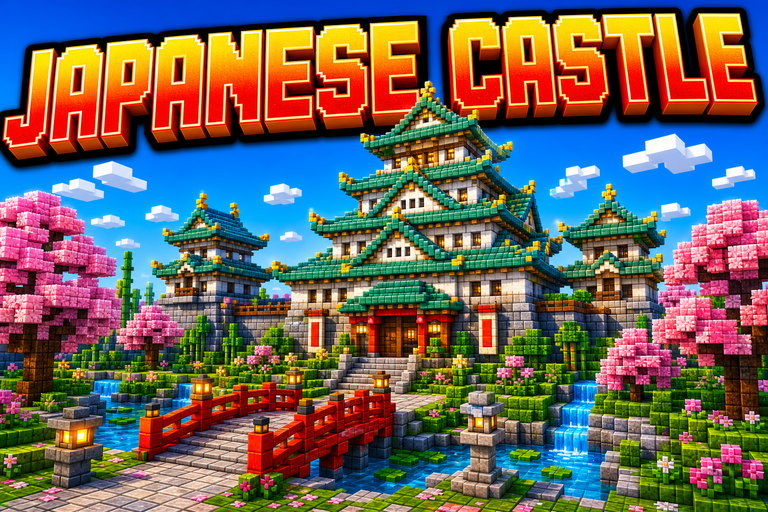 Japanese Castle V2 preview for Minecraft Bedrock