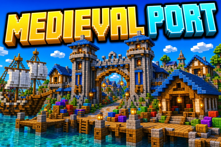 Lobby Medieval port preview for Minecraft Bedrock