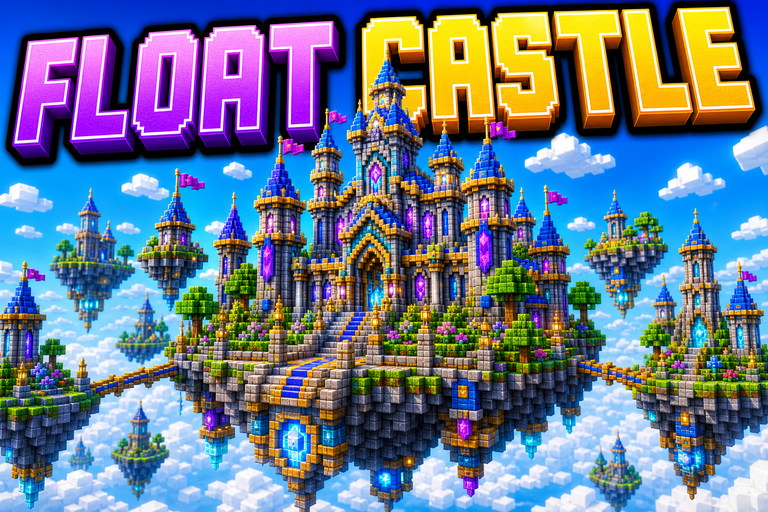 Magical floating castle / drone preview for Minecraft Bedrock