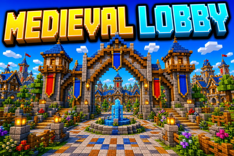 Medieval lobby preview for Minecraft Bedrock