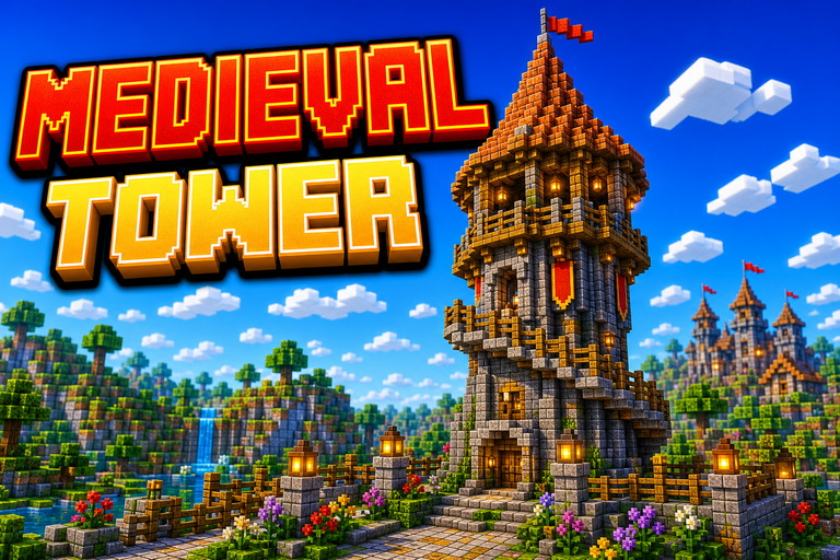 Medieval Tower preview for Minecraft Bedrock