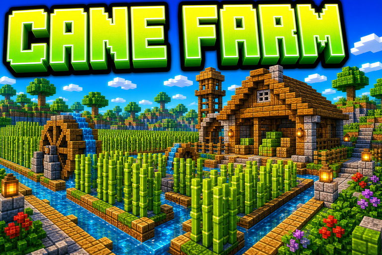 Minecraft sugarcane farm preview for Minecraft Bedrock
