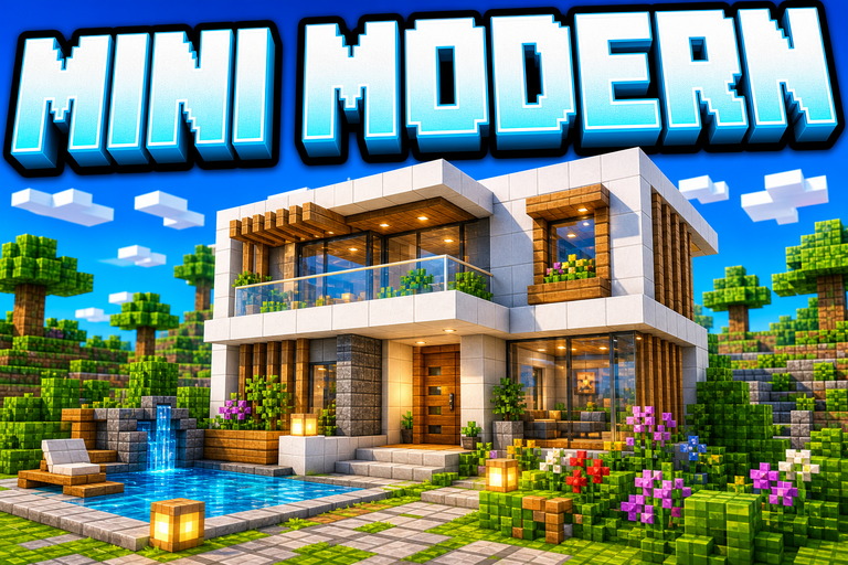 Mini Modern House preview for Minecraft Bedrock