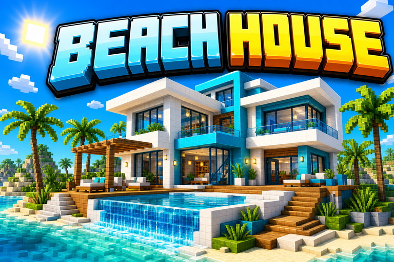 Modern Beach House preview for Minecraft Bedrock