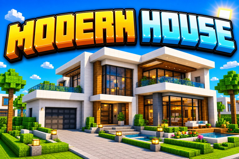 Modern House preview for Minecraft Bedrock