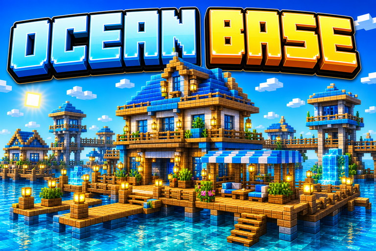 Ocean Village Base preview for Minecraft Bedrock