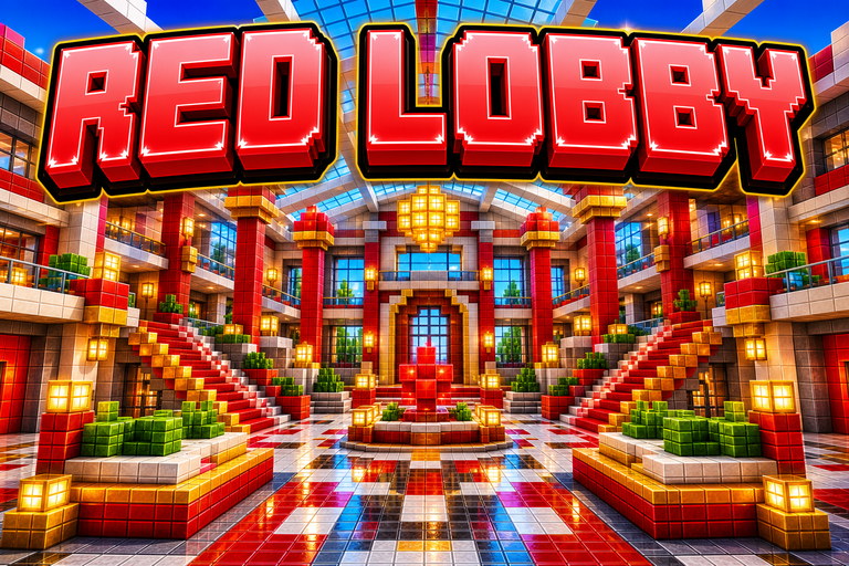 Red LOBBY preview for Minecraft Bedrock