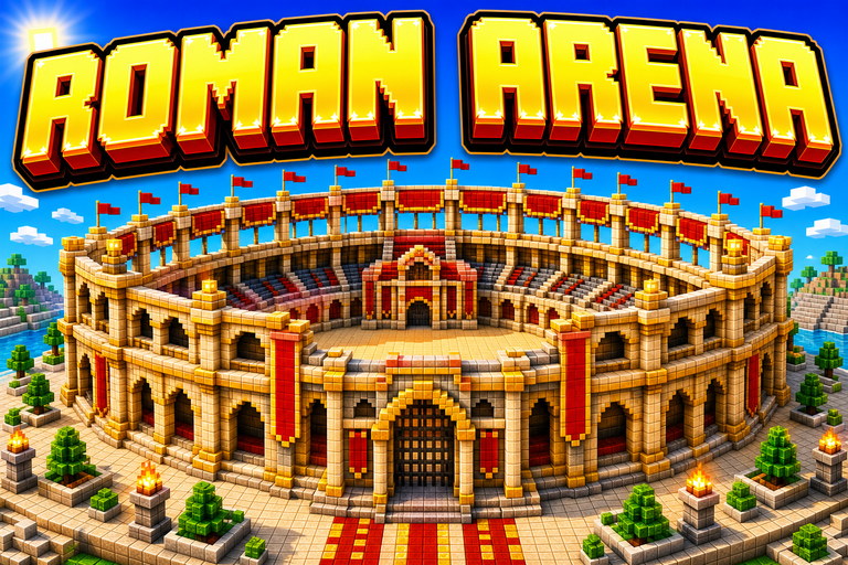 Roman Colosseum preview for Minecraft Bedrock