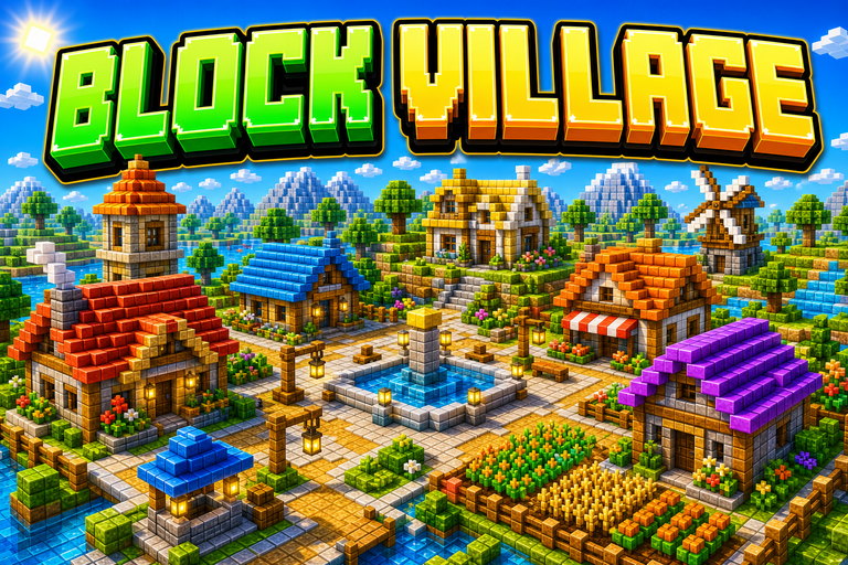 Schematics village preview for Minecraft Bedrock