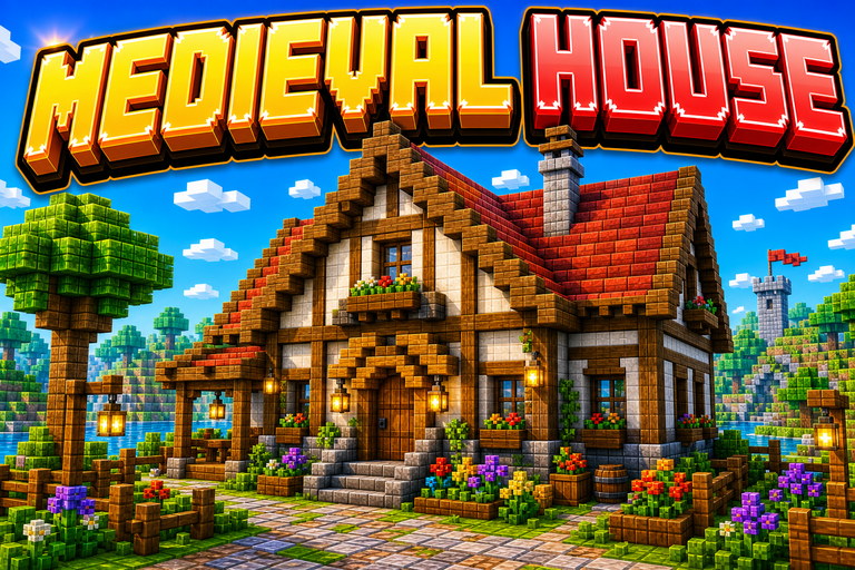 Simple Medieval House preview for Minecraft Bedrock