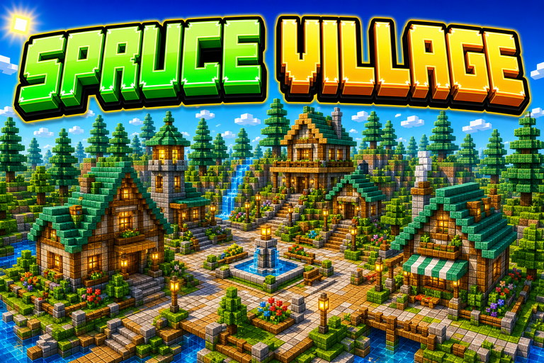 Spruce Village Transformation Kit preview for Minecraft Bedrock