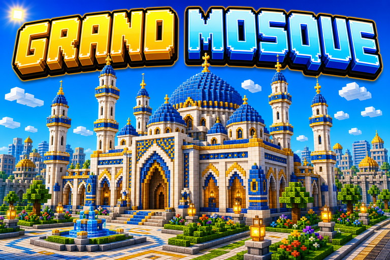 Sultan Ahmed Mosque 2:1 scale preview for Minecraft Bedrock