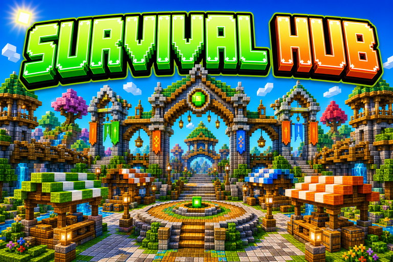 Survival SMP Server Spawn preview for Minecraft Bedrock