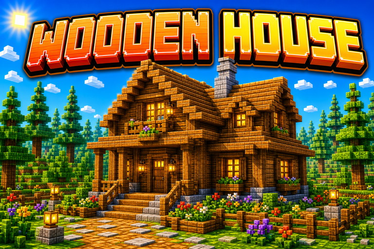 Wooden House preview for Minecraft Bedrock