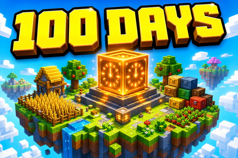 100 Days in Minecraft One Block Map preview for Minecraft Bedrock