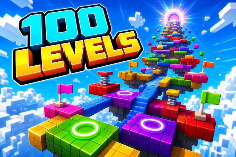 100 Levels Parkour preview for Minecraft Bedrock