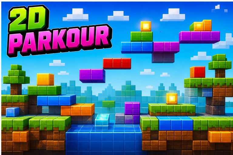 2D Parkour Map preview for Minecraft Bedrock