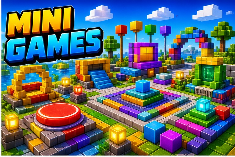 3 mini-games! map preview for Minecraft Bedrock