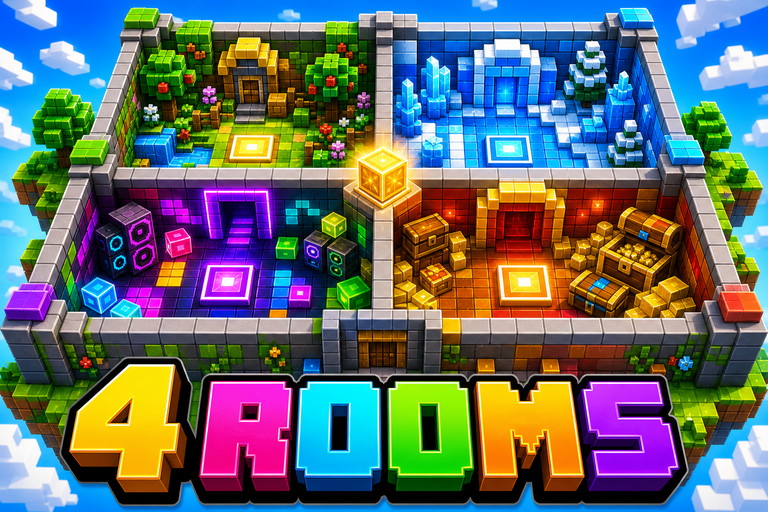 4 rooms parkour preview for Minecraft Bedrock