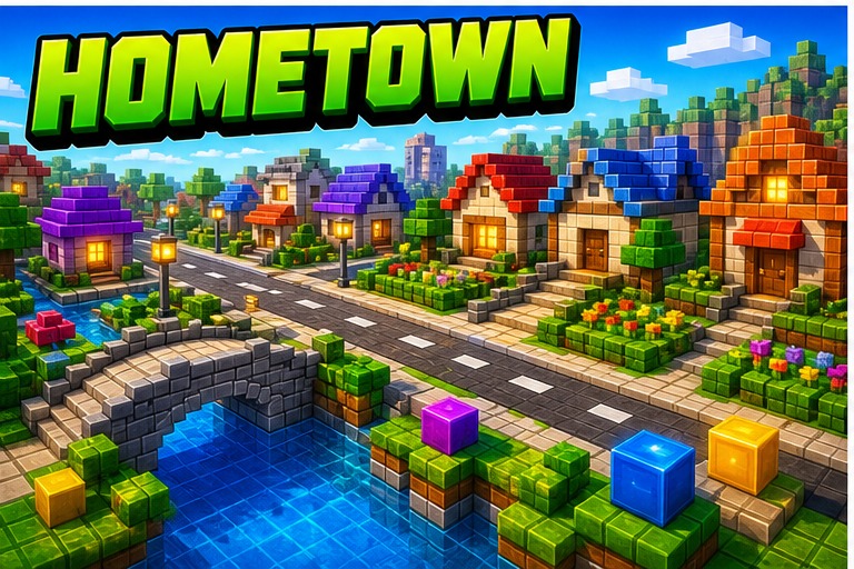 Back to Hometown Map preview for Minecraft Bedrock