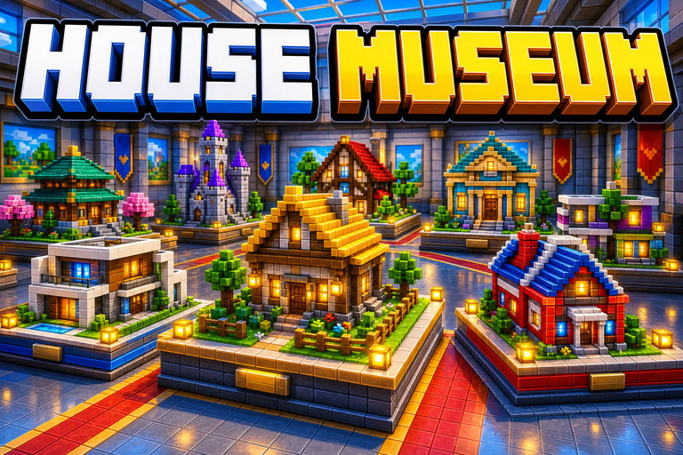 Block Houses Museum map preview for Minecraft Bedrock