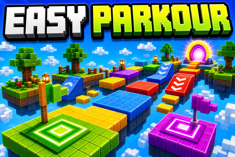 Easy Parkour Map preview for Minecraft Bedrock