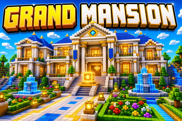 Grand Mansion House preview for Minecraft Bedrock
