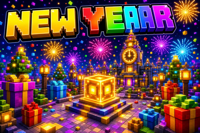 Happy New Year 2025 Map preview for Minecraft Bedrock