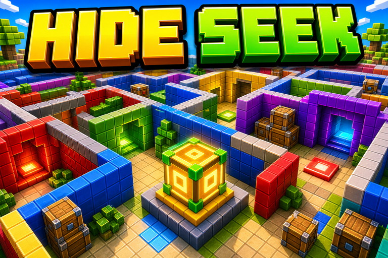 Hide and Seek with More Body Actions Map preview for Minecraft Bedrock