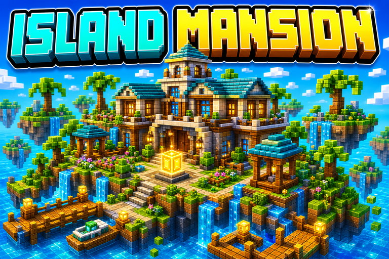 Island Mansion preview for Minecraft Bedrock