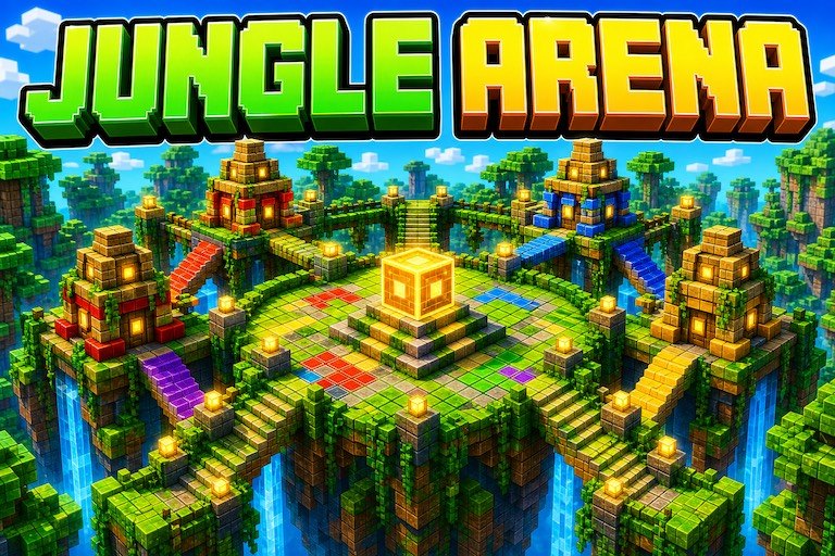 Jungle BedWars Map preview for Minecraft Bedrock