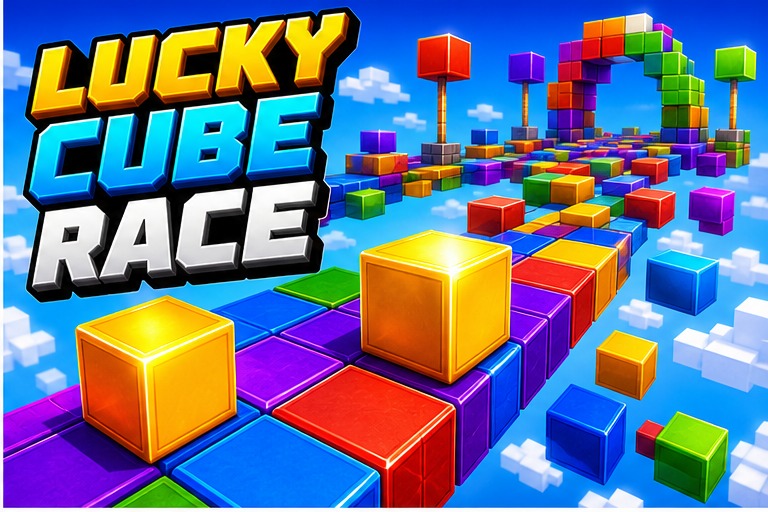 Lucky block race preview for Minecraft Bedrock