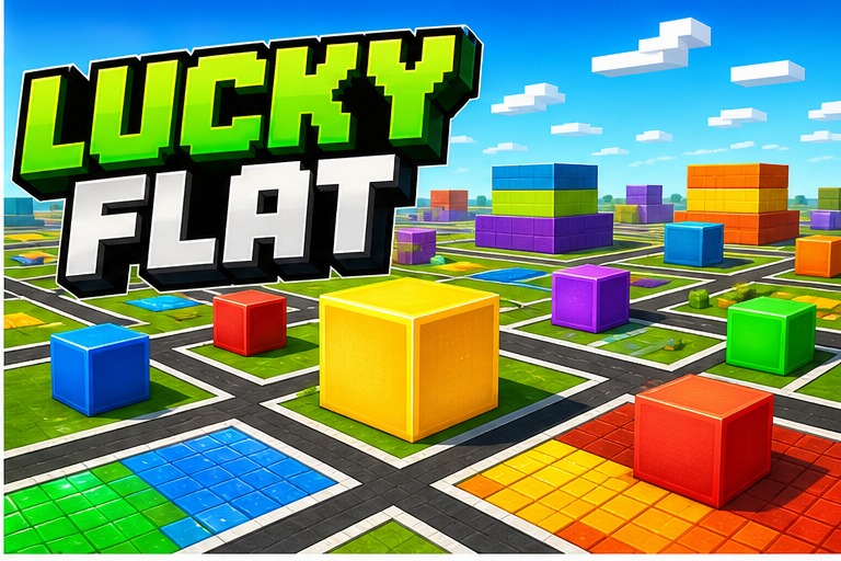 LuckyFlatWorld Map preview for Minecraft Bedrock