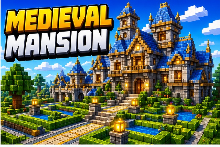 Medieval Mansion Map preview for Minecraft Bedrock