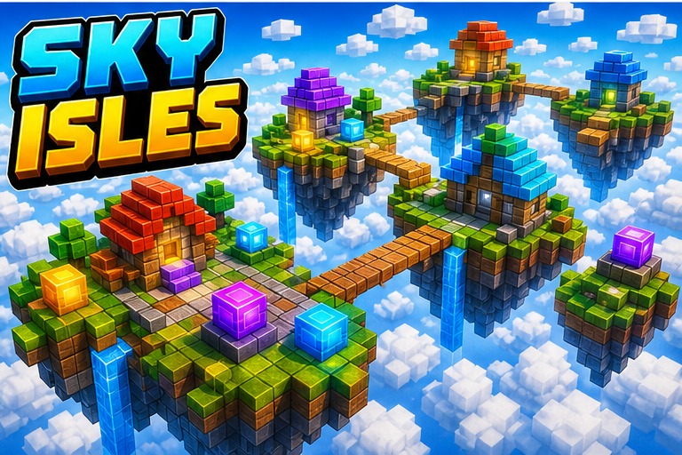 Modern skyblock for preview for Minecraft Bedrock