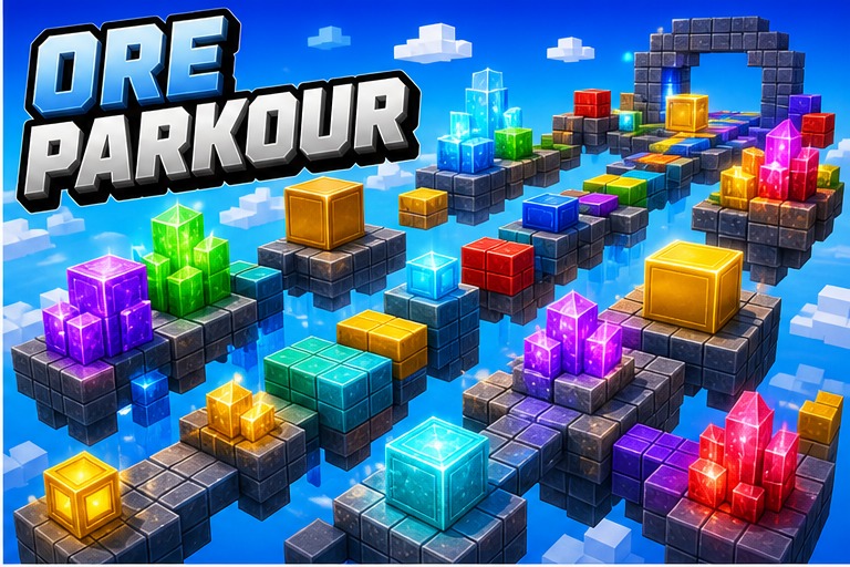 Ore Parkour preview for Minecraft Bedrock
