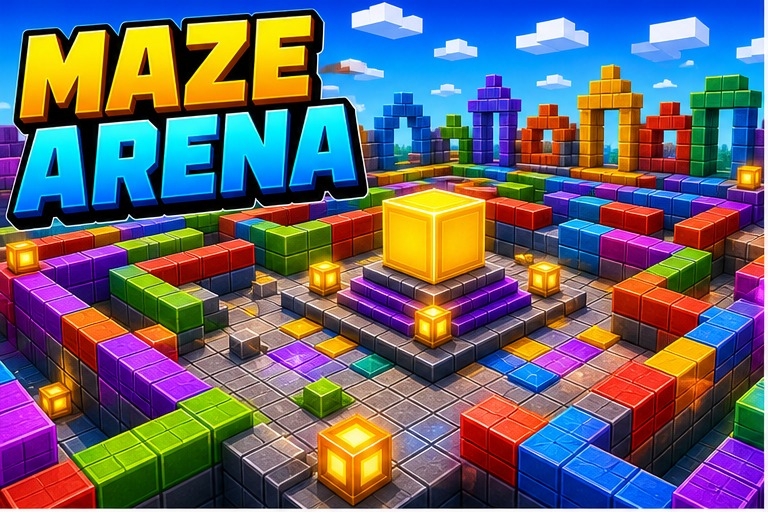 PacMan Bedwars Map preview for Minecraft Bedrock