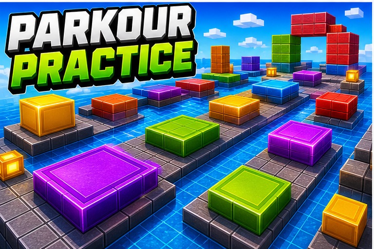 Parkour practice preview for Minecraft Bedrock