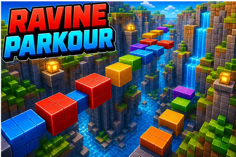 Parkour Ravine preview for Minecraft Bedrock