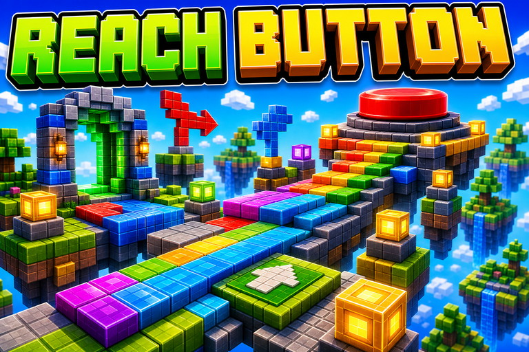 Reach the Button 2 Map preview for Minecraft Bedrock