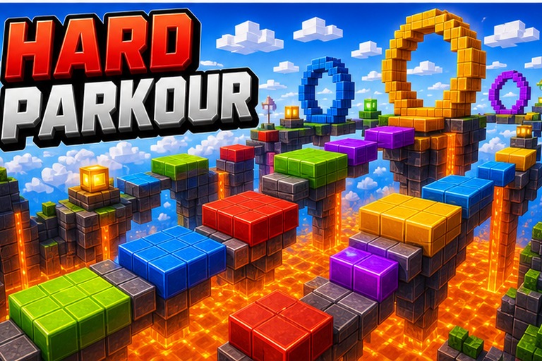 Simple Hard parkour preview for Minecraft Bedrock