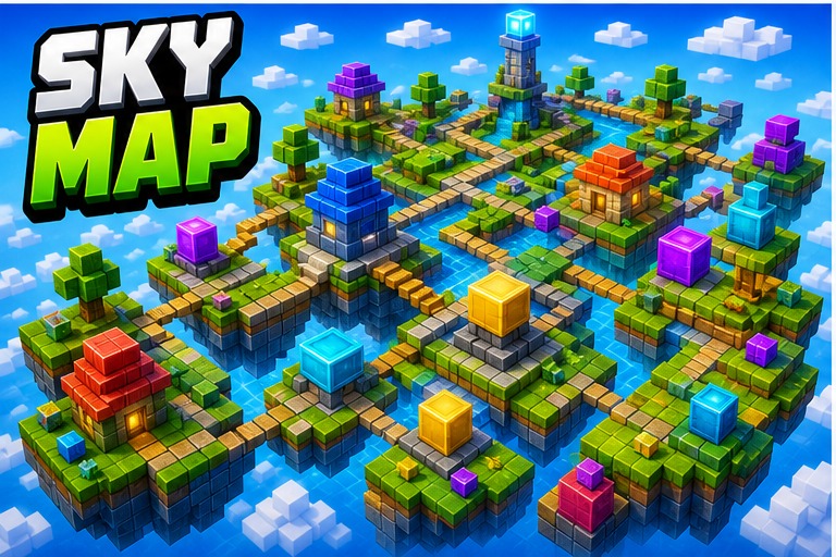 Skyblock Map preview for Minecraft Bedrock
