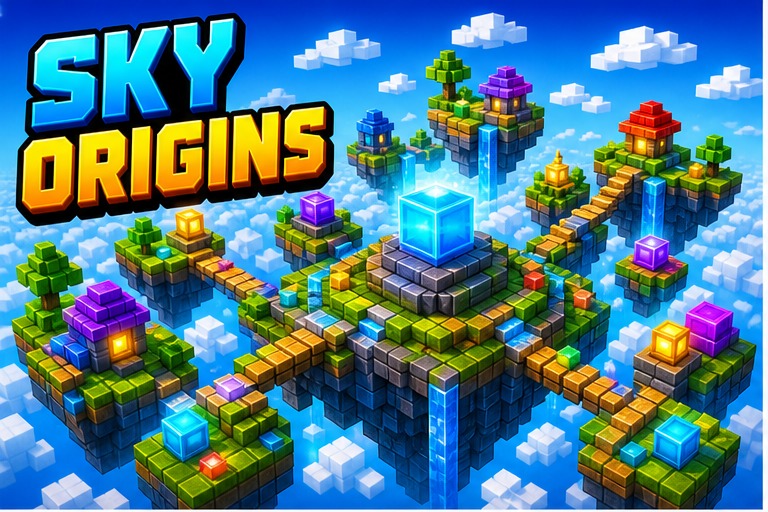 SkyBlock Origins — Do Nada ao Fim Map preview for Minecraft Bedrock